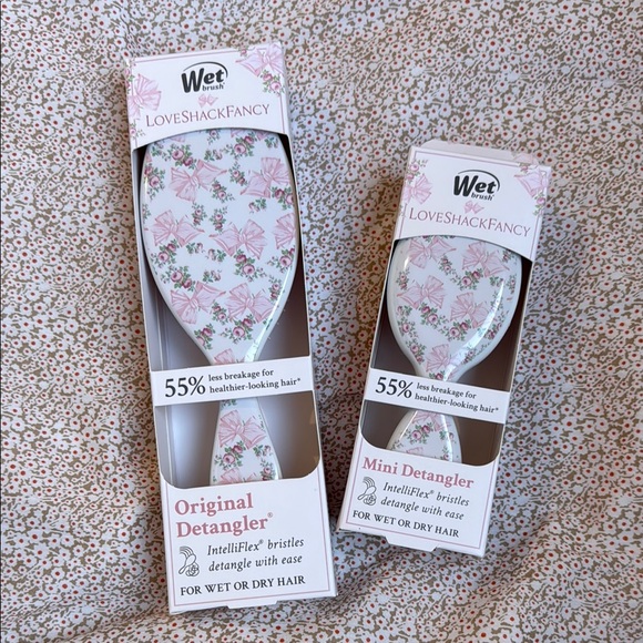 LoveShackFancy Wet Brush Original and Mini Detangler Set Rosa Beaux Bows - Picture 1 of 1